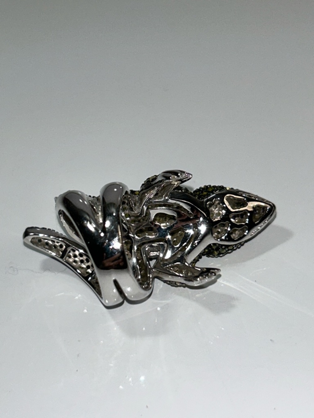 NWOT Sterling Silver Crystal Pave Gecko Lizard Ring - Picture 8 of 11